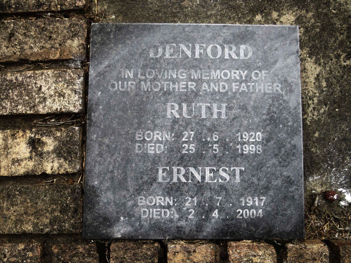 DENFORD Ernest 1917-2004 &amp; Ruth 1920-1998
