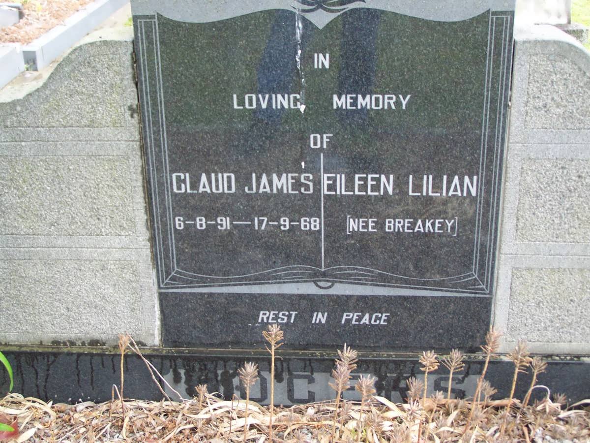 ROGERS Claud Jame's 1891-1968 &amp; Eileen Lilian BREAKEY