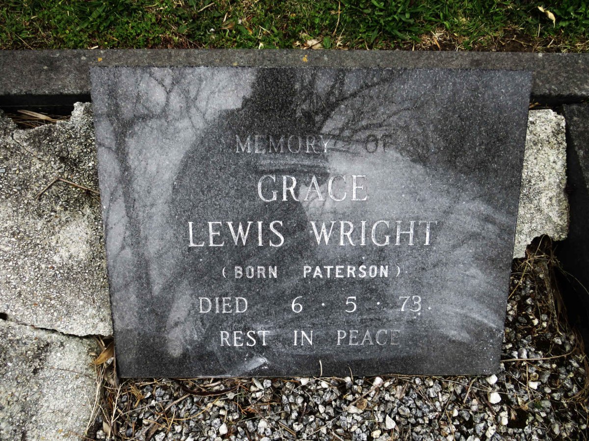 WRIGHT Grace Lewis nee PATERSON -1973
