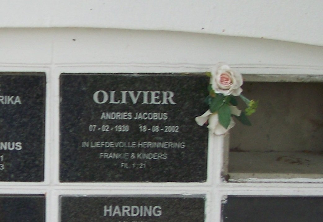 OLIVIER Andries Jacobus 1930-2002