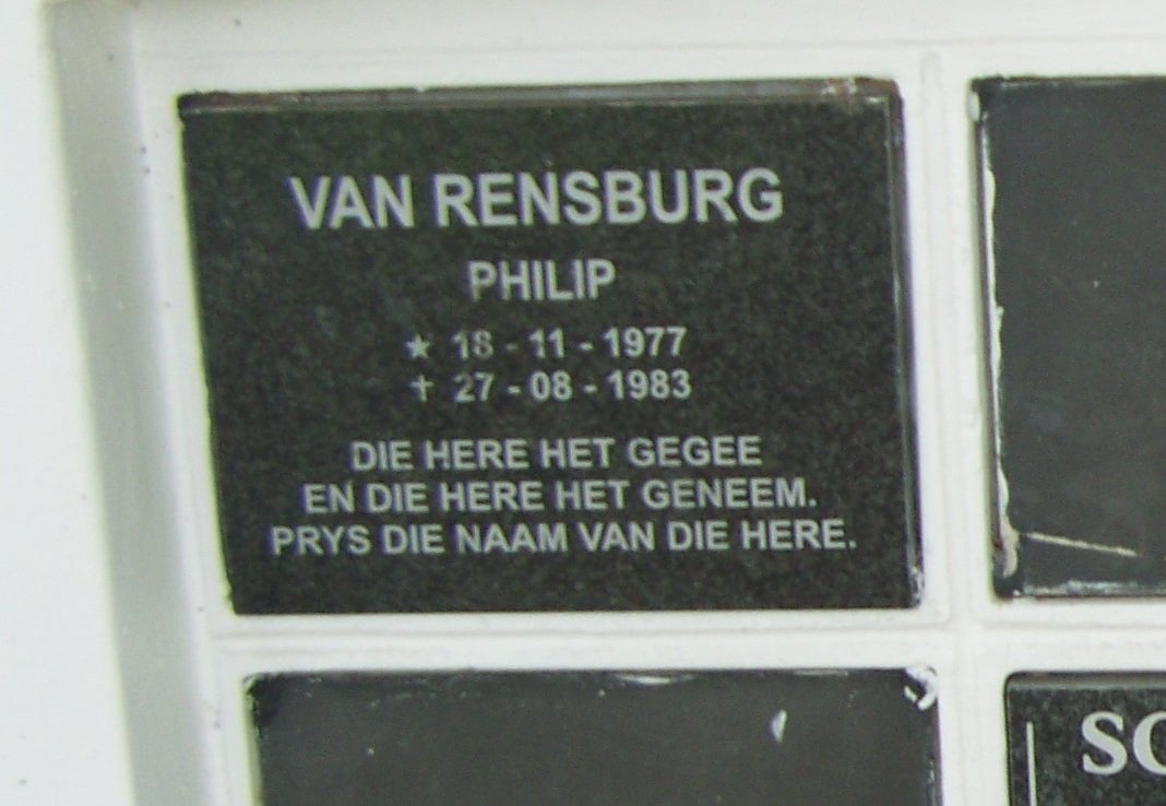 RENSBURG Philip, van 1977-1983