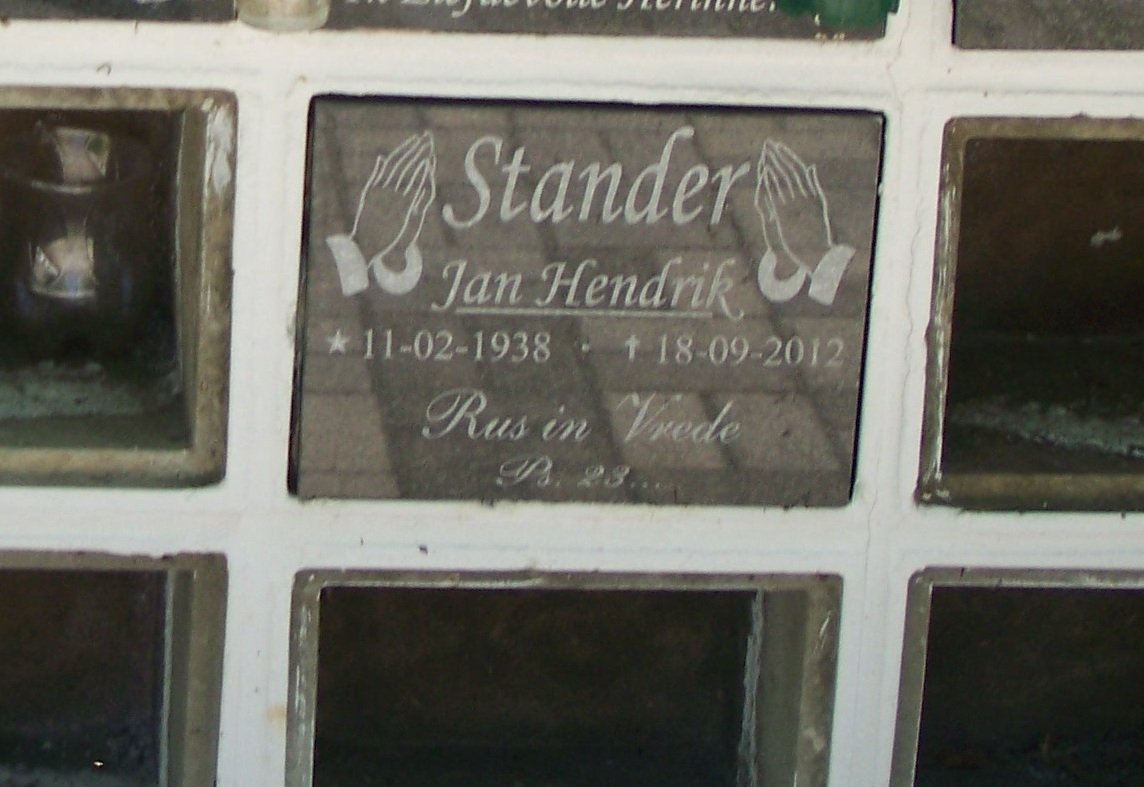 STANDER Jan Hendrik 1938-2012