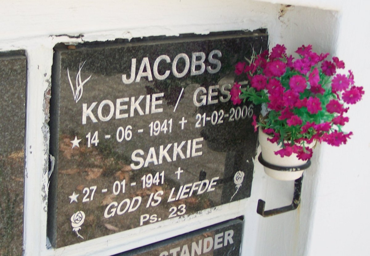 JACOBS Sakkie 1941- &amp; Koekie 1941-2006