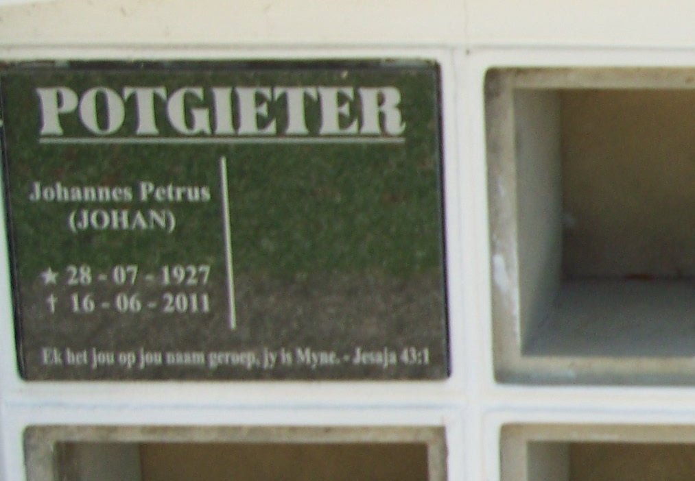 POTGIETER Johannes Petrus 1927-2011