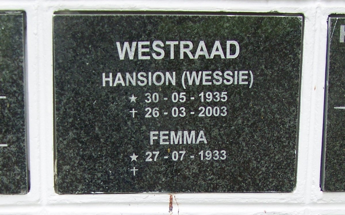WESTRAAD Hansion 1935-2003 &amp; Femma 1933-