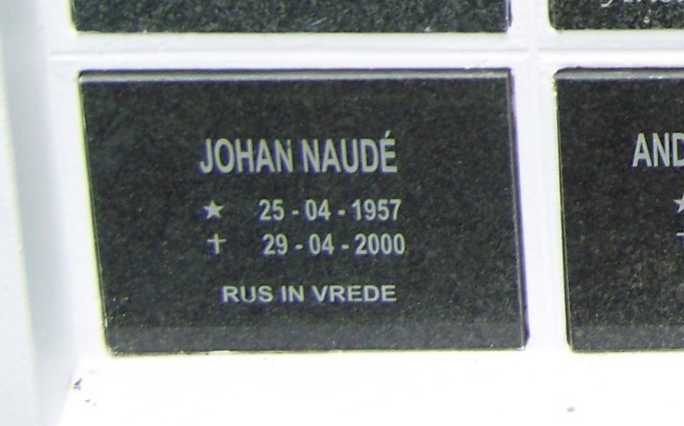 NAUDÉ Johan 1957-2000