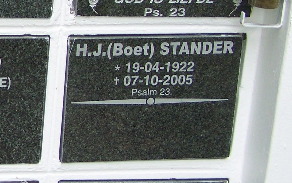 STANDER H.J. 1922-2005