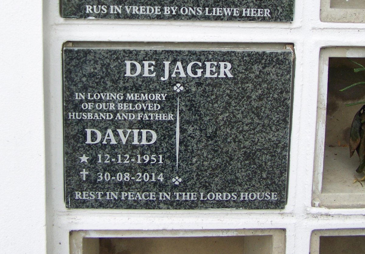 JAGER David, de 1951-2014
