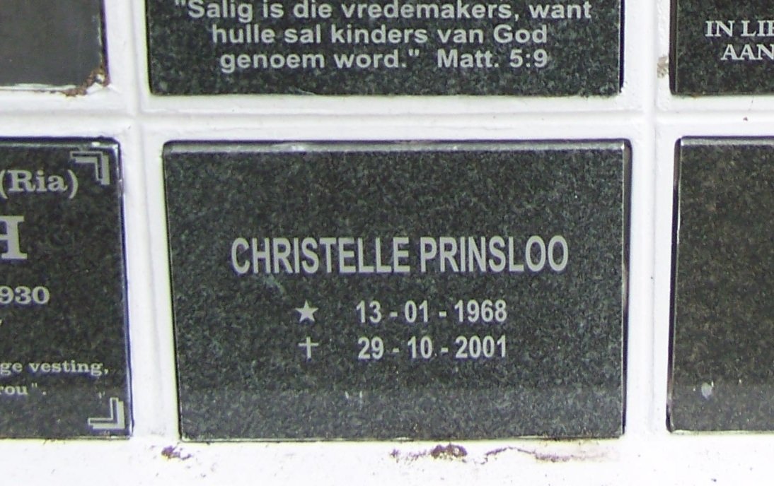 PRINSLOO Christelle 1968-2001