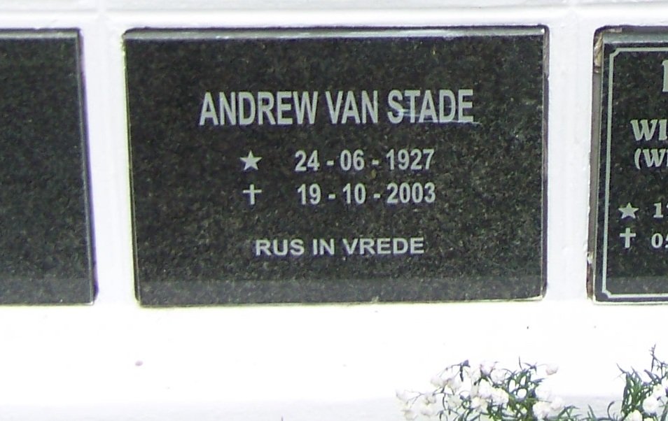STADE Andrew, van 1927-2003