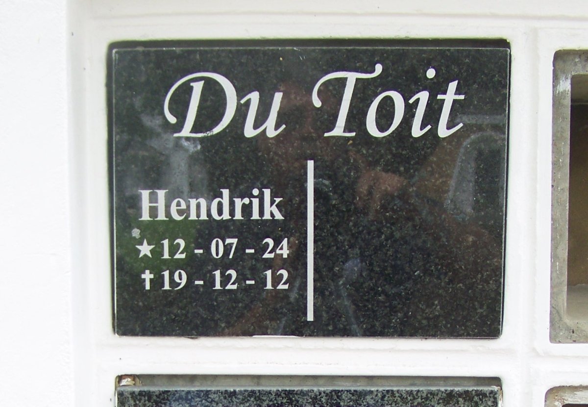 TOIT Hendrik, du 1924-2012