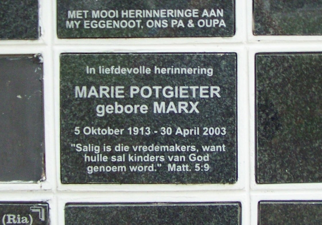 POTGIETER Marie nee MARX 1913-2003