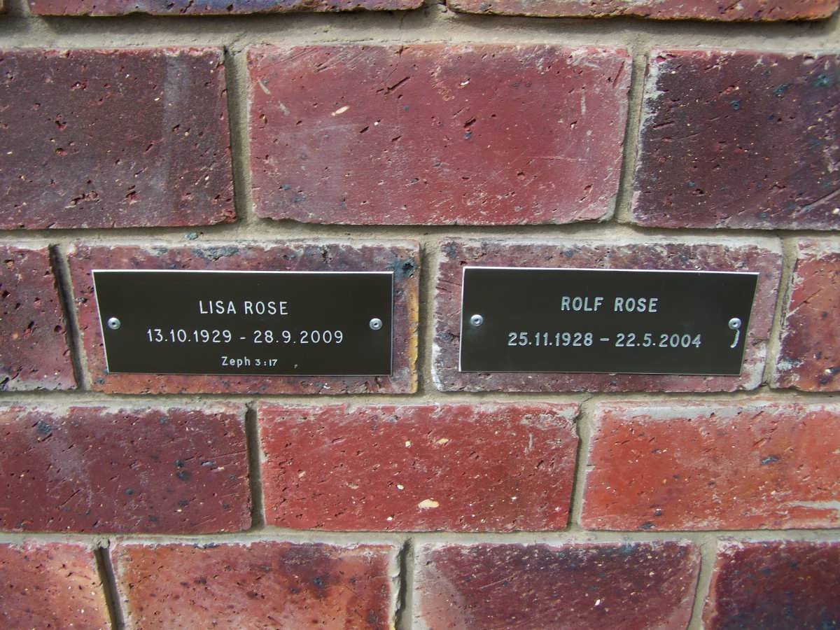 ROSE Rolf 1928-2004 :: ROSE Lisa 1929-2009