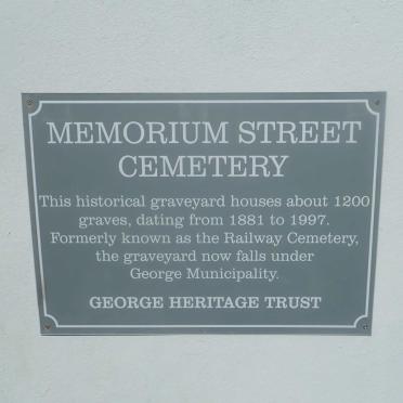 1. Overview / Oorsig Memorium Street Cemetery / Railway Cemetery