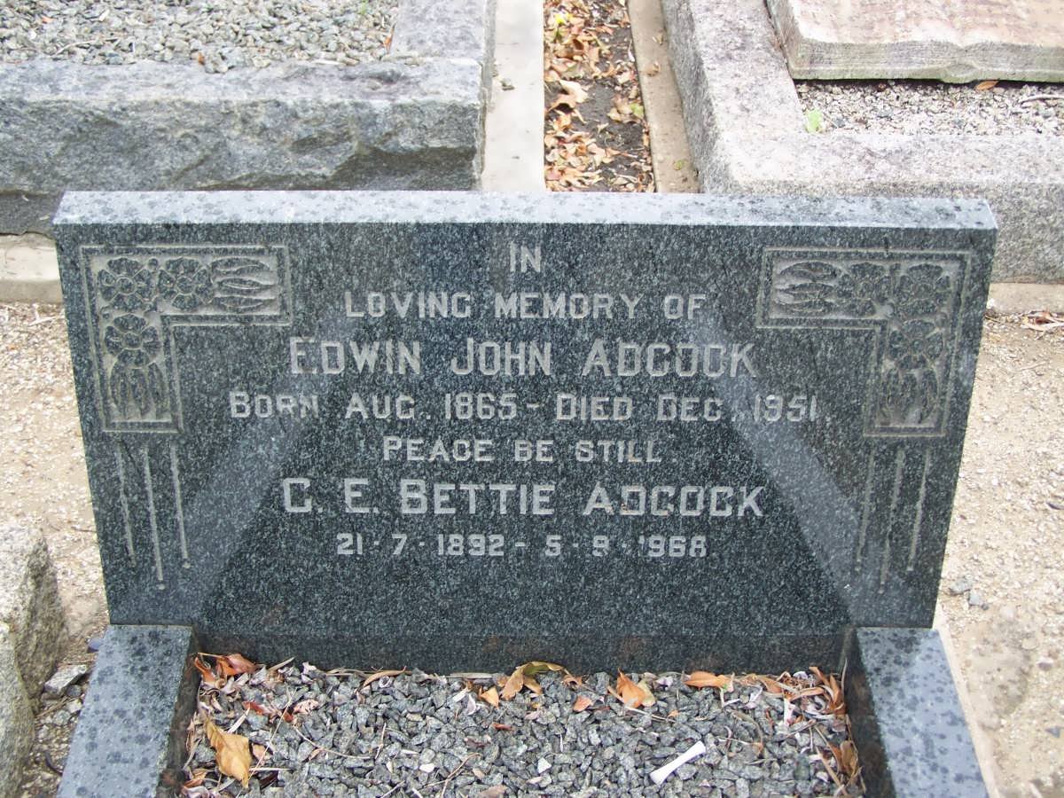 ADCOCK Edwin John 1865-1951 &amp; C.E. 1892-1968