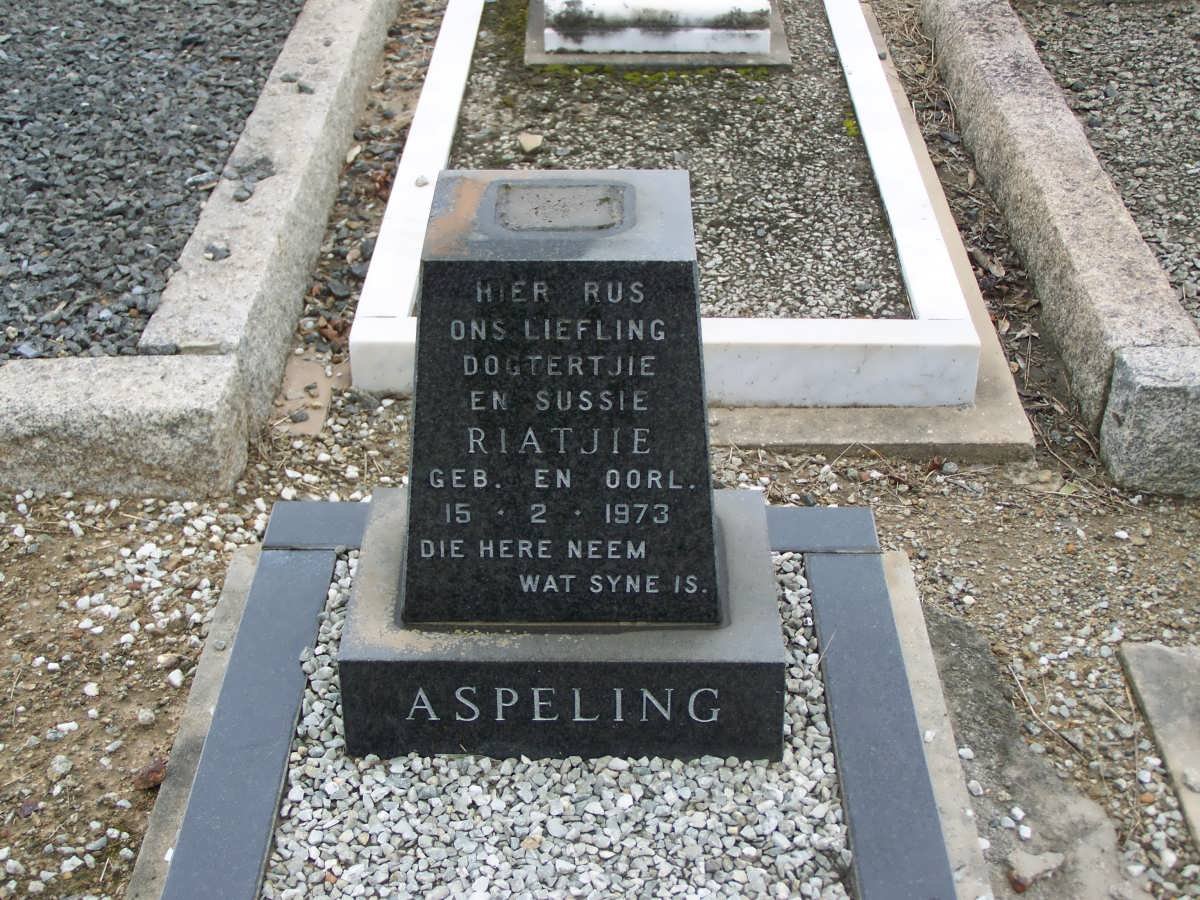 ASPELING Riatjie 1973-1973