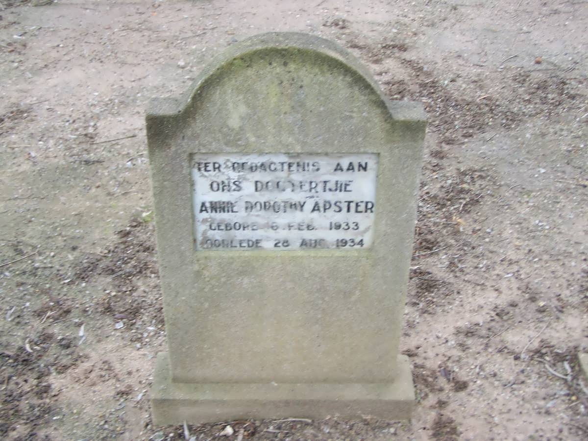 APSTER Annie Dorothy 1933-1934