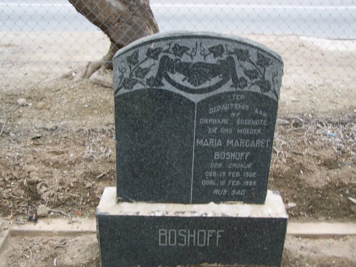 BOSHOFF Maria Margaret nee CRONJE 1902-1955