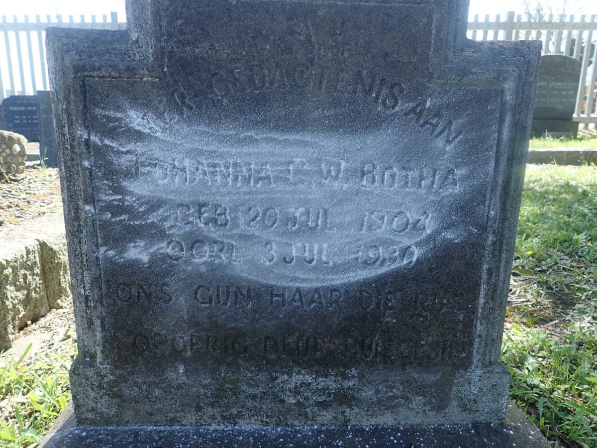 BOTHA Johanna C.W. 190?-1930