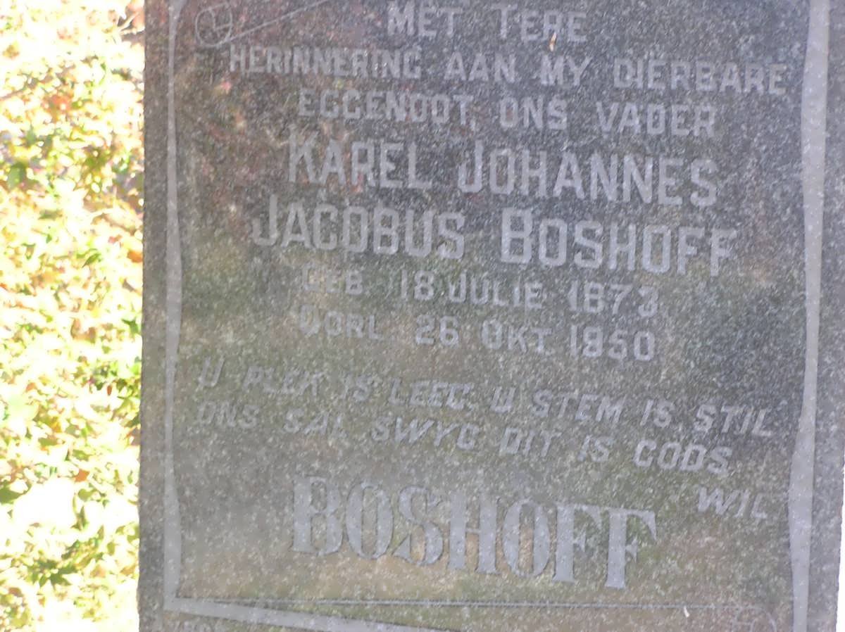 BOSHOFF Karel Johannes Jacobus 1873-1950
