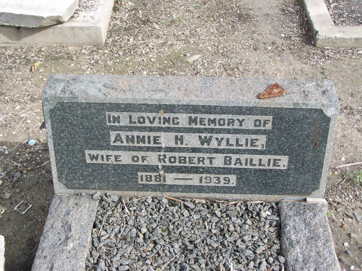 BAILLIE Annie H. nee WYLLIE 1881-1939