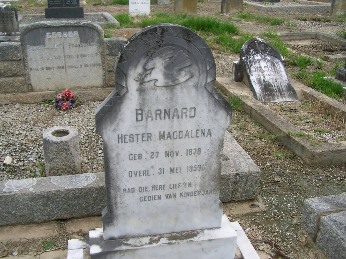BARNARD Hester Magdalena 1878-1959