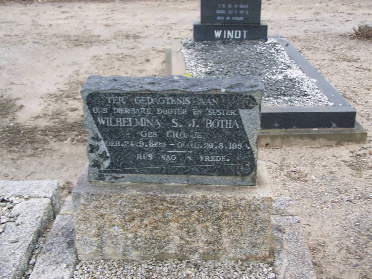 BOTHA Wilhelmina S.J. nee CRONJE 1923-1950