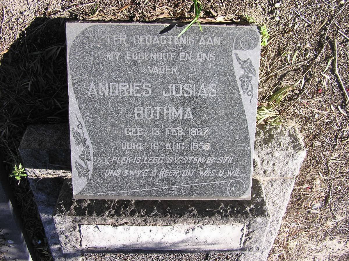 BOTHMA Andries Josias 1887-1958