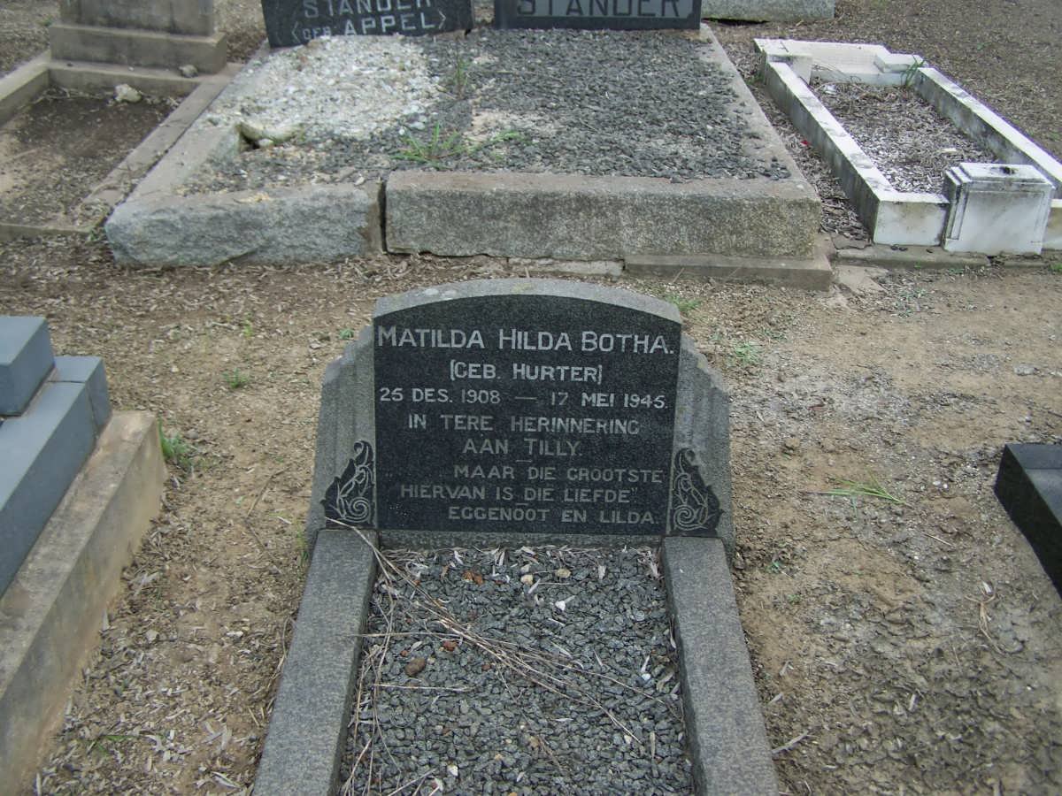 BOTHA Matilda Hilda nee HURTER 1908-1945
