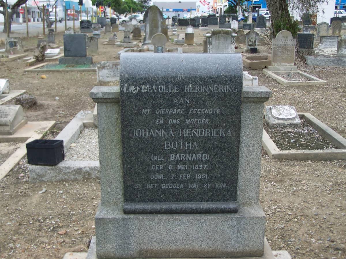 BOTHA Johanna Hendrieka nee BARNARD 1897-1951