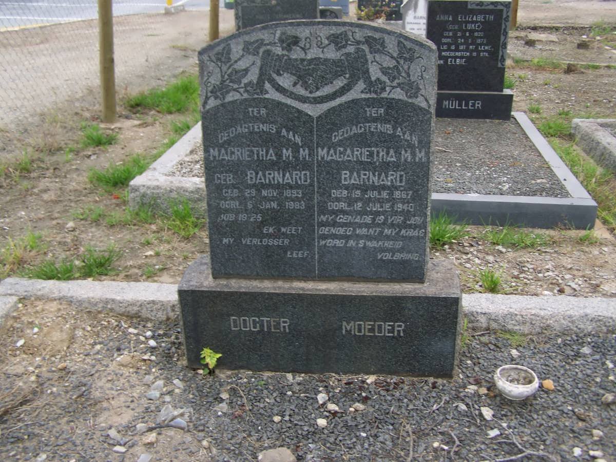 BARNARD Magarietha M.M. 1867-1940 :: BARNARD Magrietha M.M.1893-1983