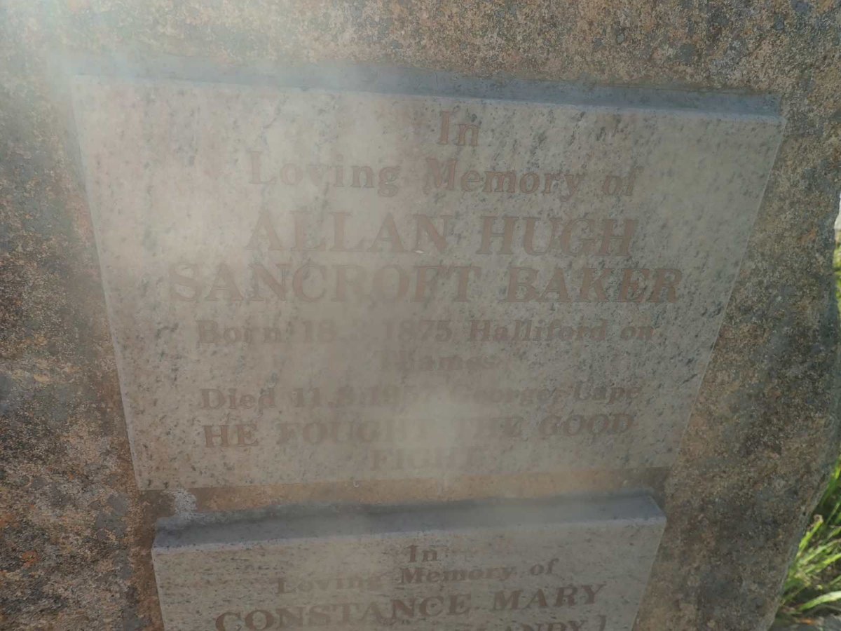 BAKER Allan Hugh Sancroft 1875-1957