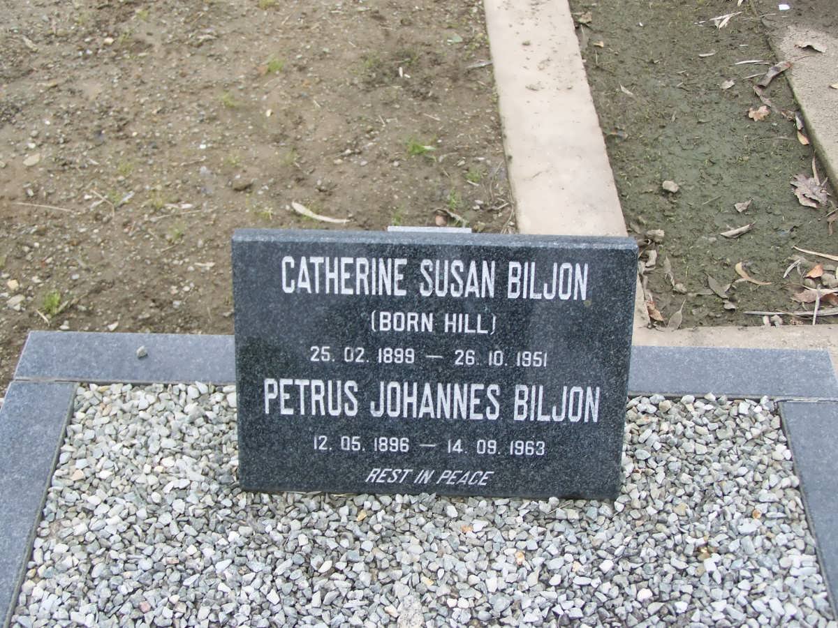 BILJON Petrus Johannes 1896-1963 &amp; Catherine Susan HILL 1899-1951