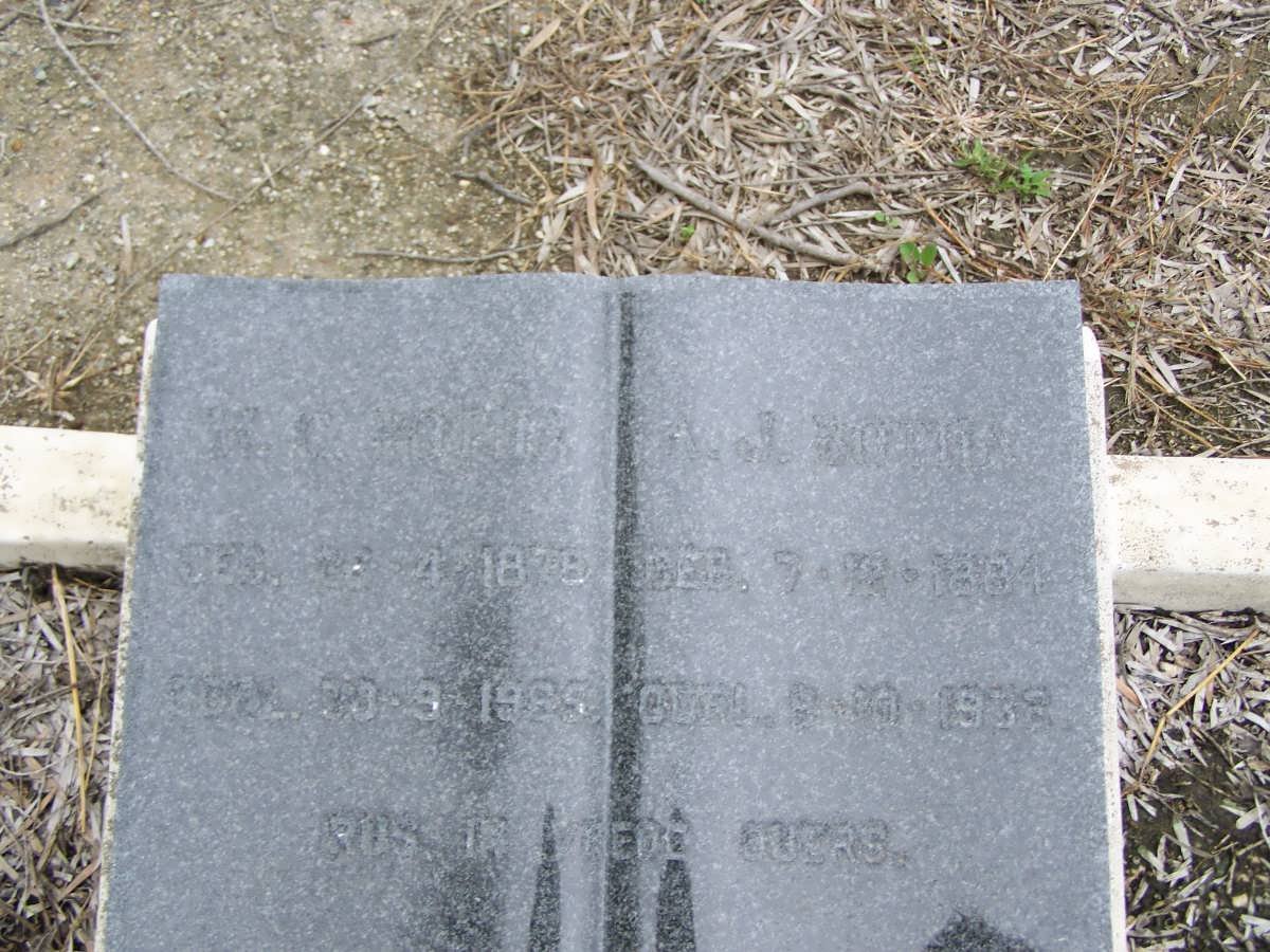 BOTHA A.J. 1884-1938 &amp; H. 1878-1995