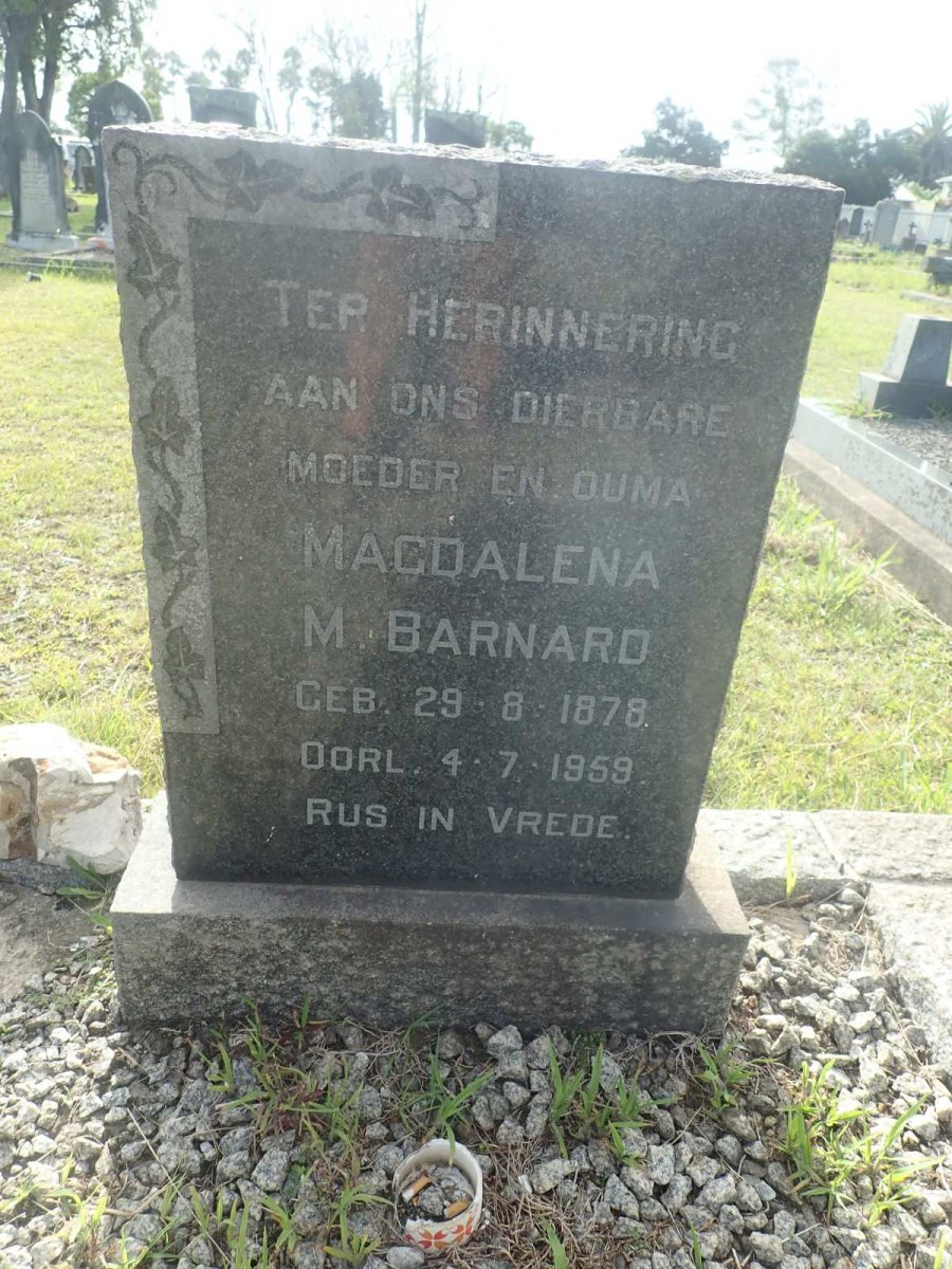 BARNARD Magdalena M. 1878-1959