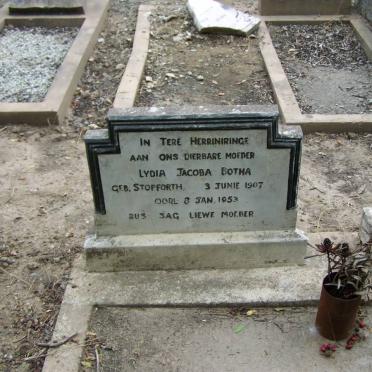 BOTHA Lydia Jacoba nee STOPFORTH 1907-1953