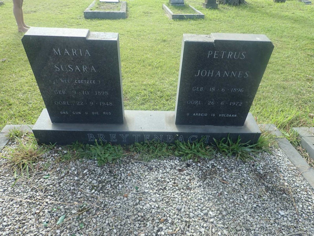 BREYTENBACH Petrus Johannes 1896-1952 &amp; Maria Susara 1898-1948