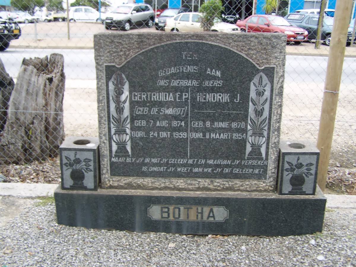 BOTHA Hendrik J. 1870-1954 &amp; Gertruida E.P. DE SWARDT 1874-1959