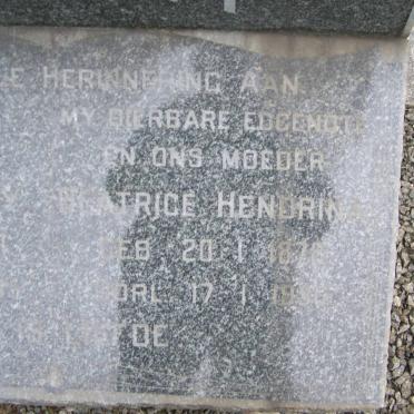 BARRY Beatrice Hendrina 187?-1956