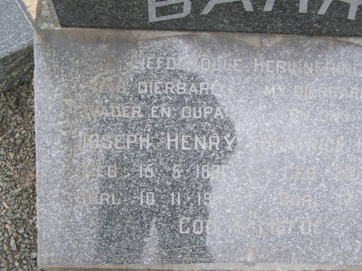 BARRY Joseph Henry 188?-1965