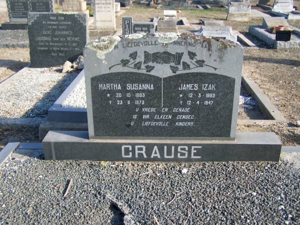 CRAUSE James Izak 1889-1947 &amp; Martha Susanna 1893-1973
