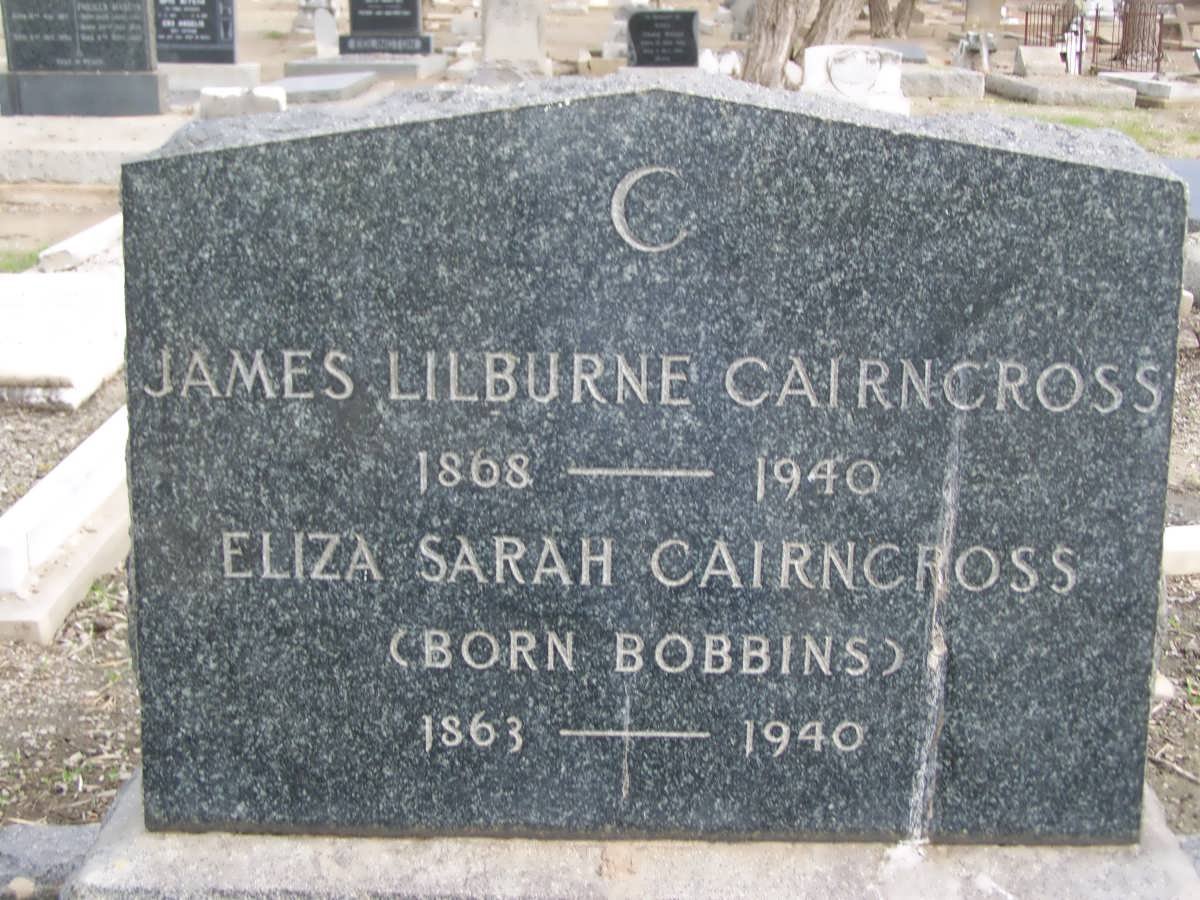 CAIRNCROSS James Lilburne 1868-1940 &amp; Eliza Sarah BOBBINS 1863-1940
