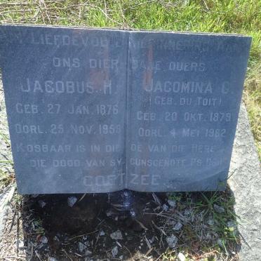 COETZEE Jacobus H. 1876-1959 &amp; Jacomina G. DU TOIT 1879-1962