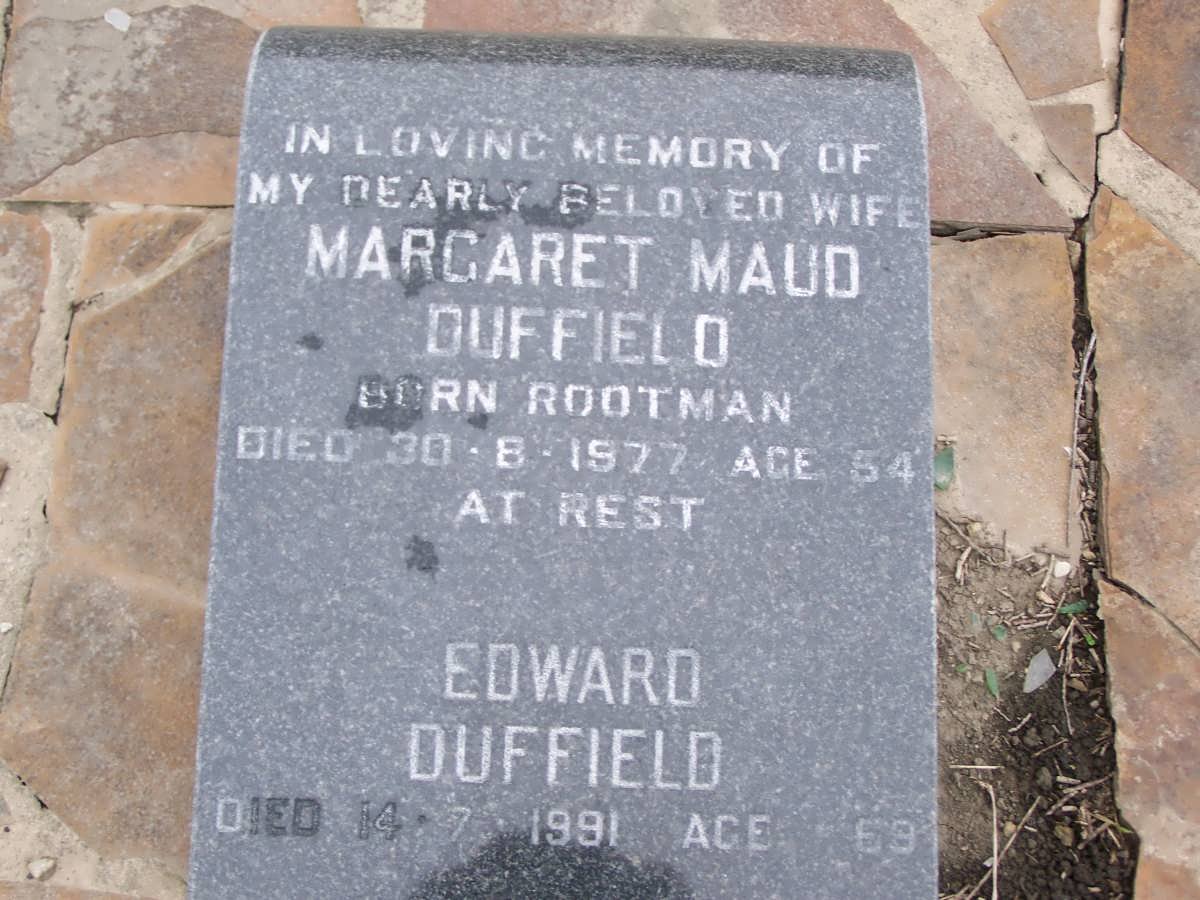 DUFFIELD Edward -1991 &amp; Margaret Maud ROOTMAN -1977
