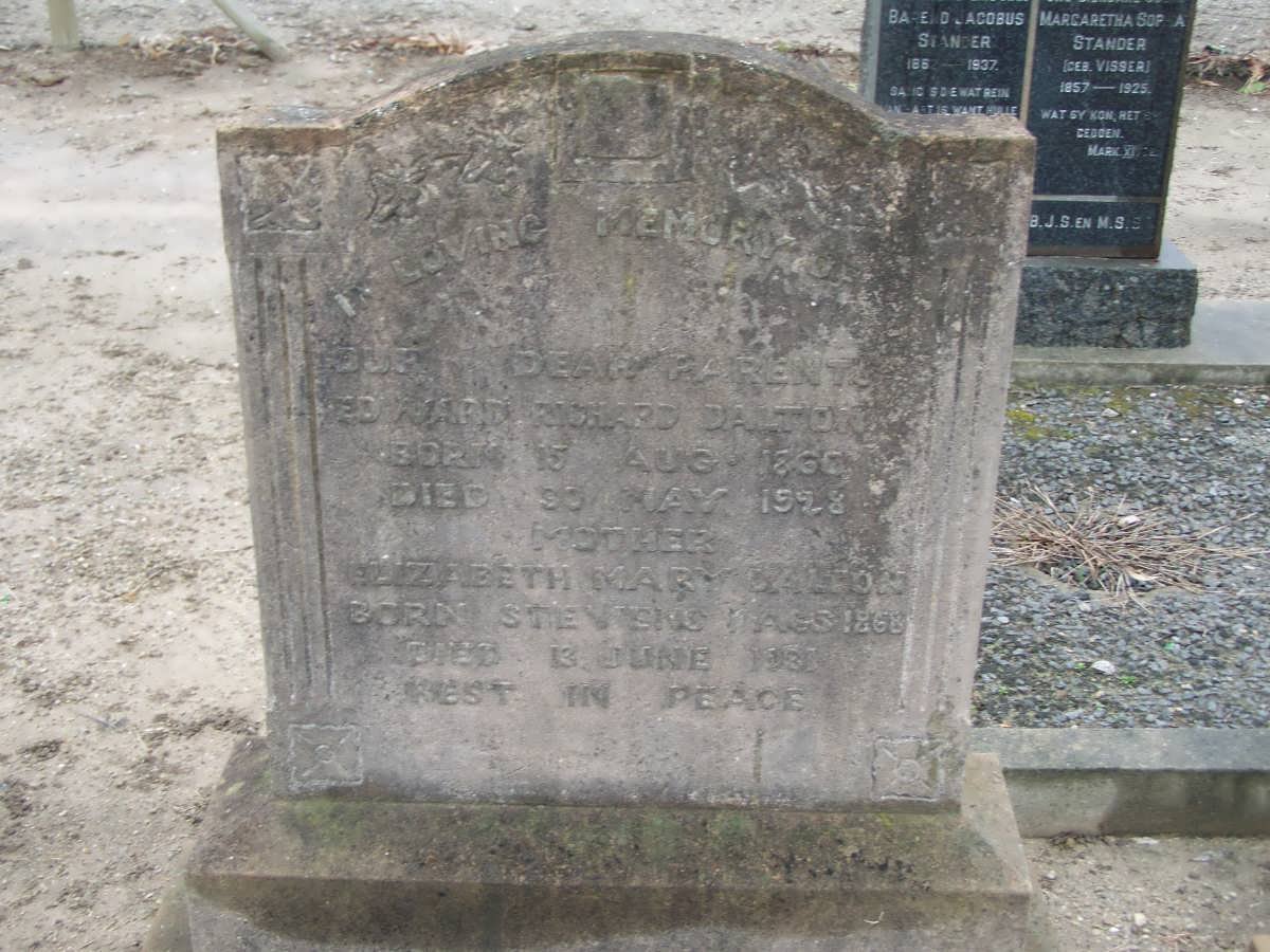 DALTON Edward Richard 1860-1928 &amp; Elizabeth Mary 1868-1931