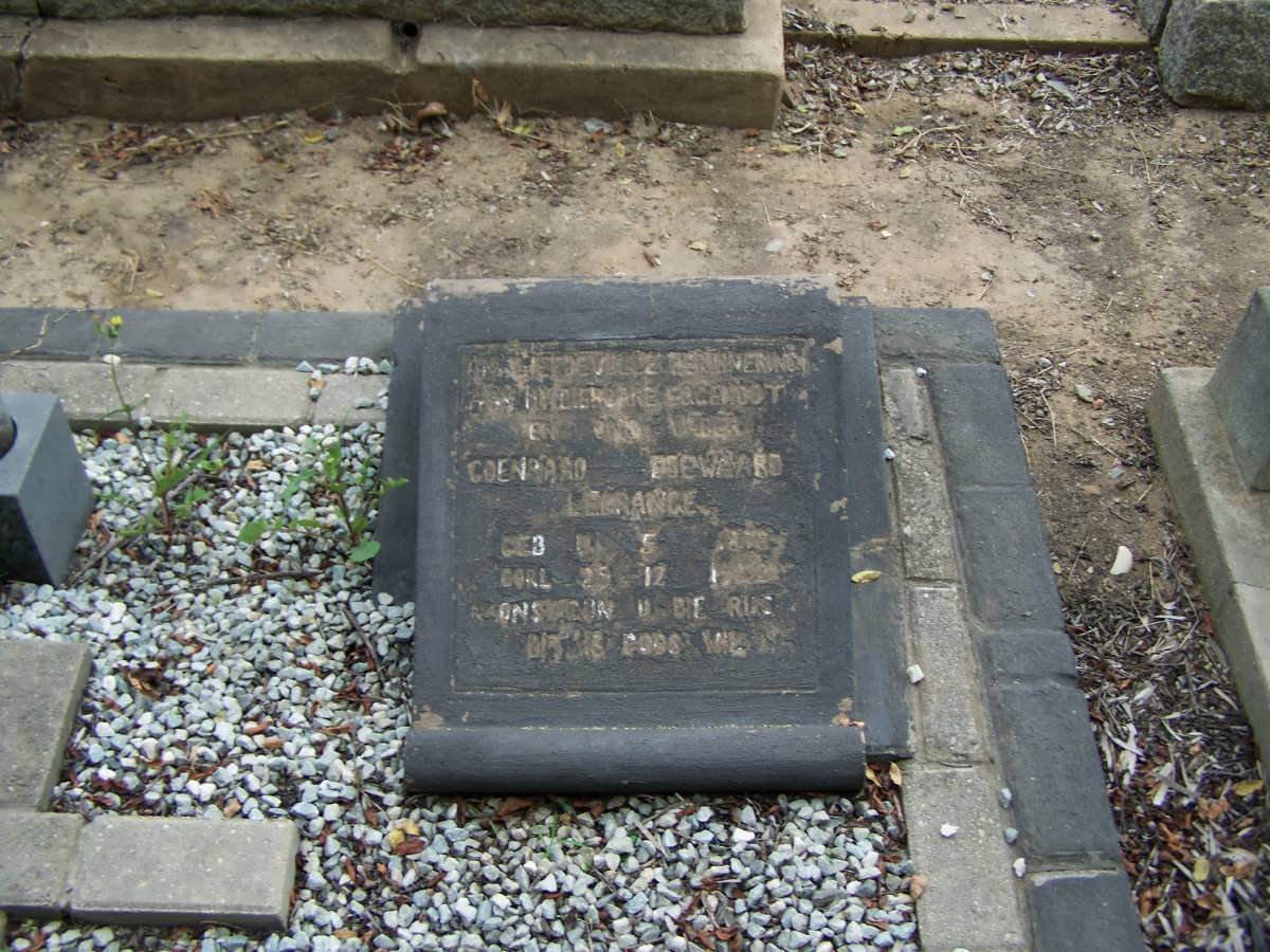 GRANGE Coenraad Edwaard, le