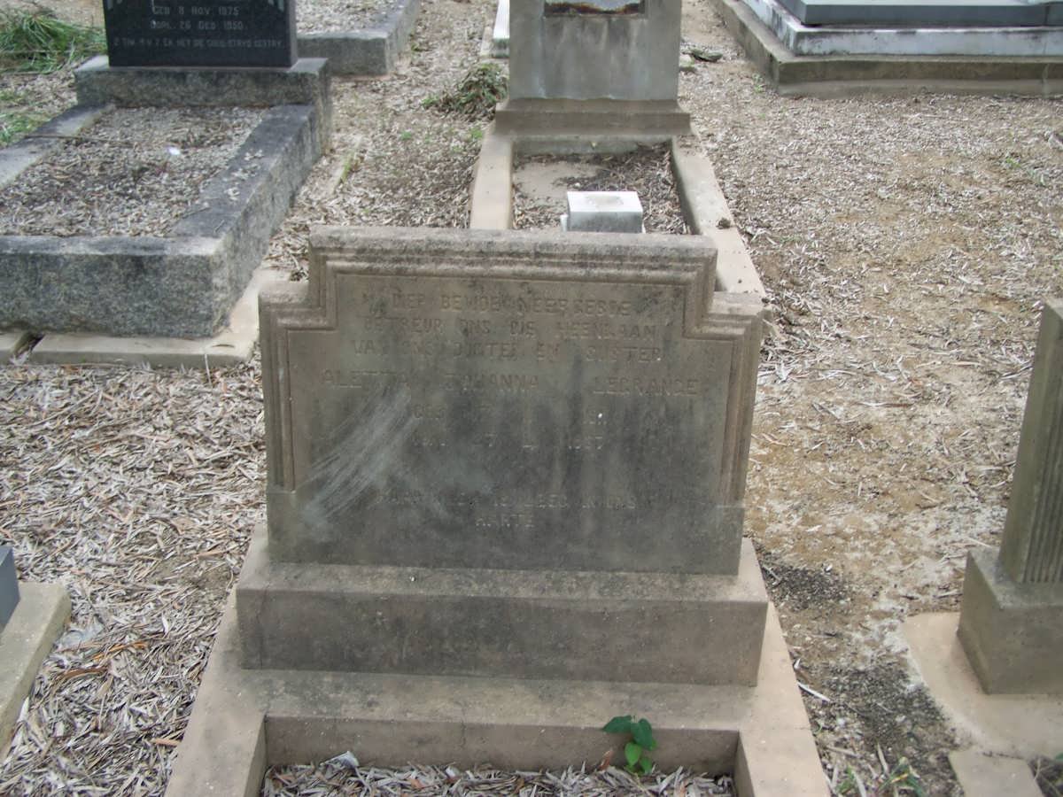 GRANGE Aletta Johanna, le