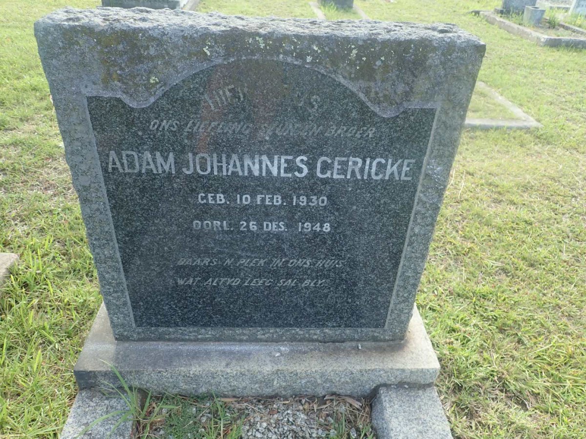 GERICKE Adam Johannes 1930-1948