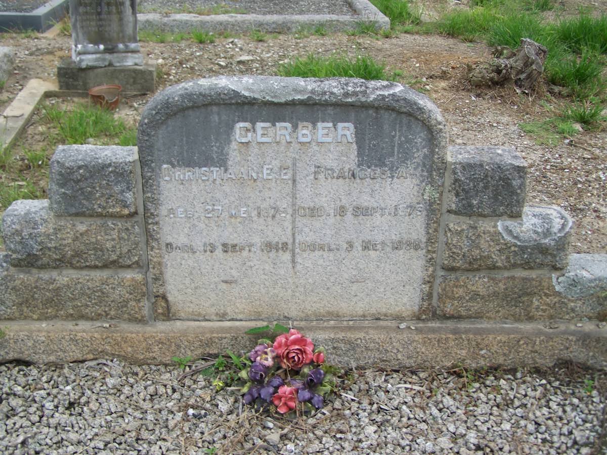 GERBER Christiaan E.E. 1875-1948 &amp; Frances A. 1879-1936