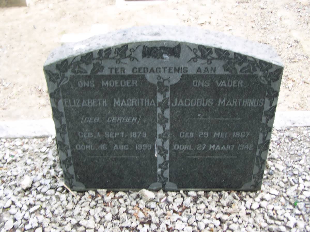GERICKE Jacobus Marthinus 1867-1942 &amp; Elizabeth Margritha GERBER 1879-1959